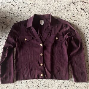 Maeve Burgundy Cardigan with Gold Buttons